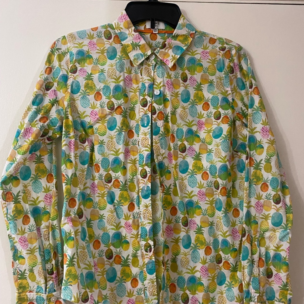 Colorful Fruit Print Button-Up Shirt